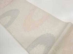 紗 丸に柳模様織出し袋帯